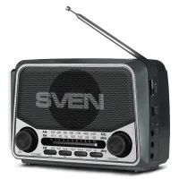 Радиоприемник SVEN SRP-525 серый, FM/AM/SW, 3 Вт RMS, Плеер USB/SD, Телескопическая антенна Радиоприемник SVEN SRP-525 серый, FM/AM/SW, 3 Вт RMS, Плеер USB/SD, Телескопическая антенна